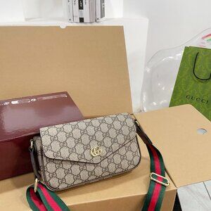 ✨Gucci Ophidia Pochette GG Canvas Crossbody Bag GG Supreme Monogram Beige